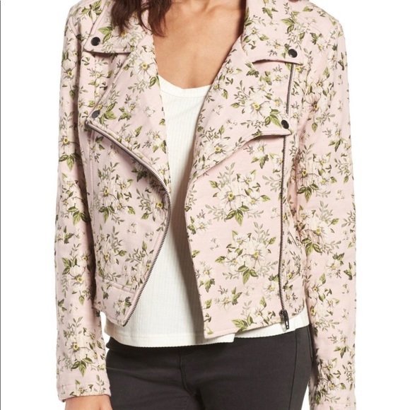 Blank NYC Jackets & Blazers - BlankNYC Floral Jacquard Moto Jacket